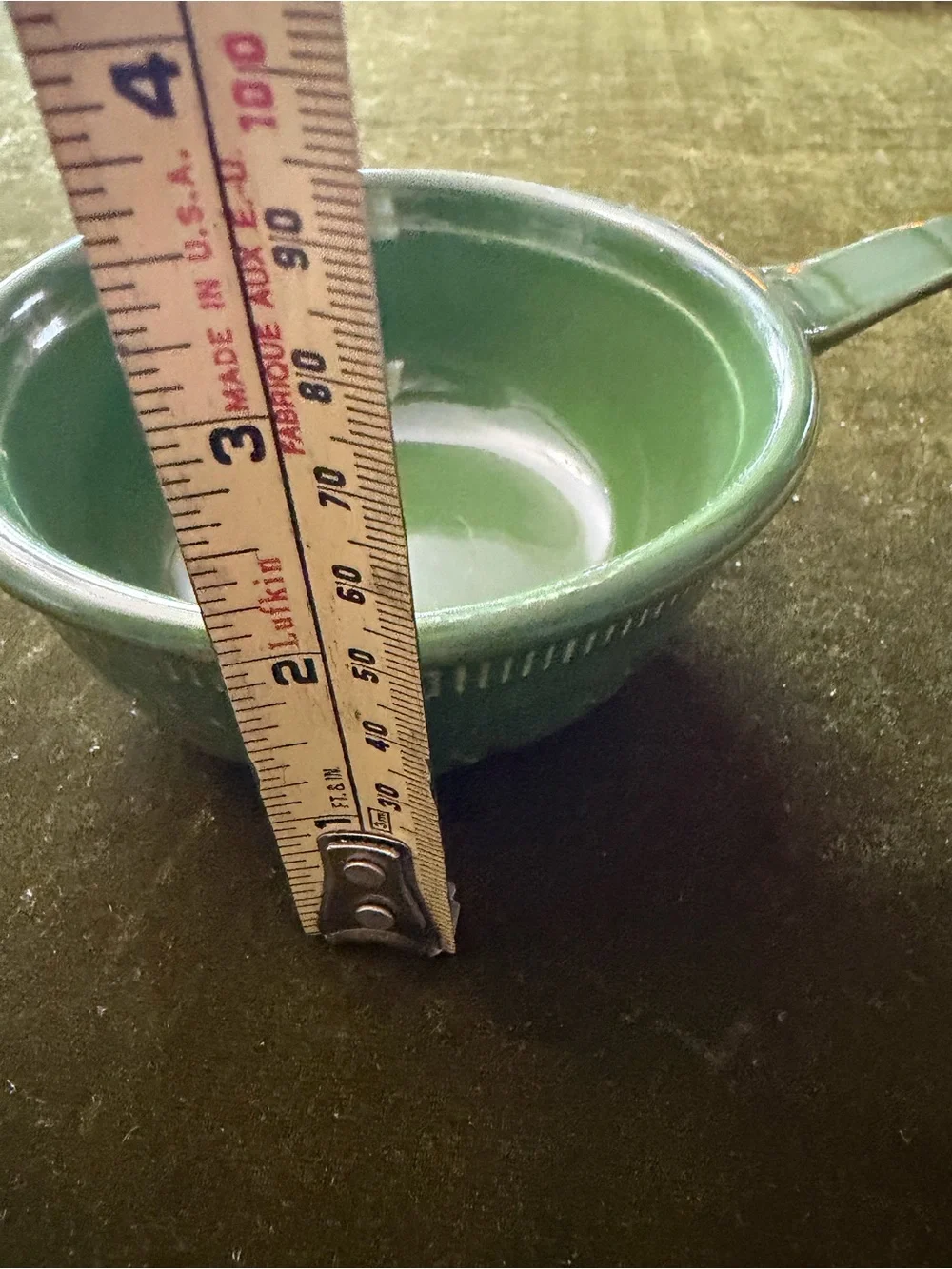 Green Floral Ceramic Soup Bowl with Handle - Home Kitchen Bakeware